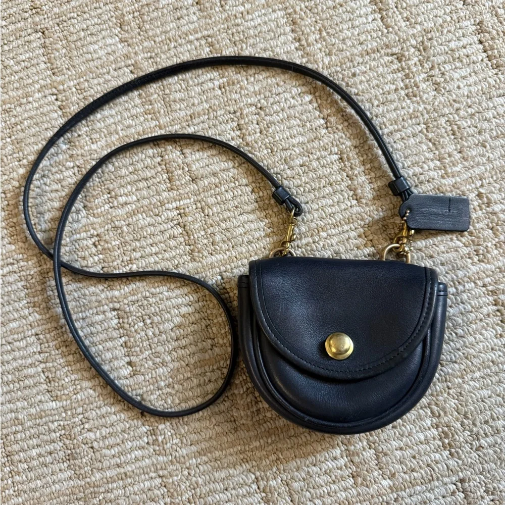 Coach Black belt/ Crossbody Bag with Gold Accents - Picture 1 of 9